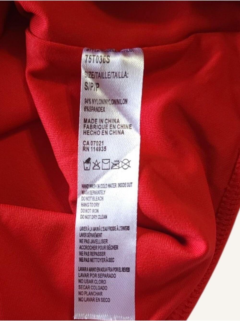 NWT RD Style Second Skin Red Double Lined Mock Neck Bodysuit Small - Picture 5 of 8